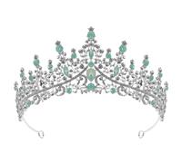 GALPADA Rhinestone Headband with Sparkling Green Metal Design Elegant for Bride Dazzling Effect for Wedding and Event Accessories