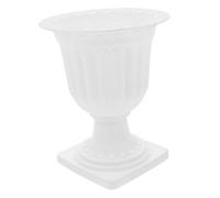 GALPADA Roman Style Plastic Flower Pot with Screw Base for Wedding Display | White PP Urn Design, Lightweight Decorative Look, for Window Sill Decor and Party Ceremonies