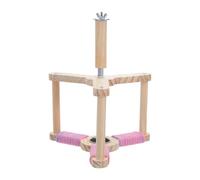GALPADA Rotating Feeding Windmill Perch Stand for Parakeets Bird Cage Perch Water Food Feeder Cup Made of Wood for Parrot Exercise