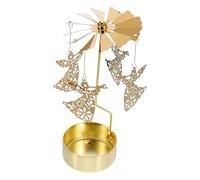 GALPADA Rotating Iron Candle Holder Carousel Design Elegant Spinning Tealight Stand for Valentine S Day Christmas Party Decorations Unique Metal Candlestick Home Ambiance