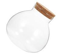 GALPADA Round Glass Ecological Bottle with DIY Micro Landscape for Plants and Flowers Transparent Glass Terrarium Jar for Home Decoration and Display Lightweight Compact Eco Container