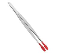 GALPADA Rubber Coated Stainless Steel Tweezers with Flat Soft Tips Durable Long Lab and Jewelry Tongs for Precision Craft Stamp Coin Handling Comfortable Grip Resistant Design