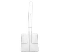 GALPADA Rust-Proof Square Colander Stainless Steel with Smooth Handles Hanging Hole Design Silver Practical Kitchen Grease Filter Spoon for Household Use