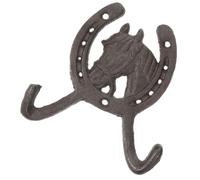 GALPADA Rustic Cast Iron Wall Mounted Horseshoe Hooks for Bathrooms and Kitchens, Sturdy Vintage Coat Hooks Smooth Polished Surface, for Hanging Towels, Coats and Keys