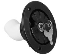 GALPADA Rv Fresh Water Filler Cap Gravity Feed Water Filling Black Abs round Inlet Cap for Motorhome Easy Installation and Practical Design
