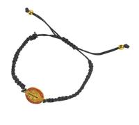 GALPADA Saint Benedict Adjustable Braided Bracelet for Women Hand-woven Religious Wristband with Saint Medal Stylish Christian Accessory for Daily Wear and Special Occasions