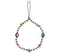 GALPADA Santa Claus Beaded Phone Lanyard Wrist Strap Hanging Strap Christmas Mobile Phone Bracelet for Anti-Lost Use