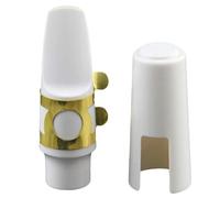 GALPADA saxophone accessories alto saxophone head Replacement Resin White Alto Mouthpiece with Cap and Buckle for Sound Loudness
