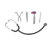 GALPADA Scale Mini Doctor Tool Alloy Miniature Stethoscope and Syringe Dollhouse Accessory Kit for Micro Scene Decoration
