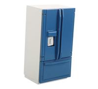 GALPADA Scale Mini Fridge Model Double-door Miniature Refrigerator for Dollhouse Kitchen Scene Realistic Design Enhances Role-playing and Spatial Arrangement Blue-white Mini Refrigerator