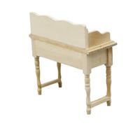 GALPADA Scale Mini Furniture DIY Unpainted Dollhouse Writing Table Ornament for Bedroom Study Accessory Interior Decoration