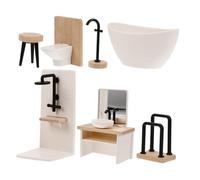 GALPADA Scale with Toilet Shower Bath Tub Sink Towel Rack Vanity Stool Detailed Furniture Collection for Dollhouse Decor and Accessories
