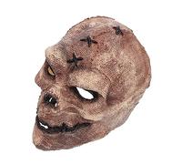 GALPADA Scarecrow Mask Creepy Full Head Skull Skeleton Face Cover Halloween Party Masquerade Prop for Cosplay Latex Headgear