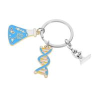 GALPADA Science-themed Keychain Set with Double Helix Dna, Microscope, and Beaker Charms - Creative Laboratory Science Jewelry for Graduation and Biology Chemistry Fans