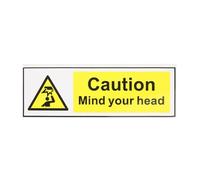 GALPADA Self Adhesive Pvc Warning Sticker Mind Your Head Sign 20cm X 6.6cm Caution Decal for Indoor Use in Variety of Places