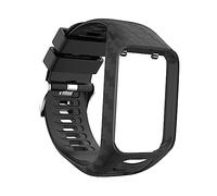 GALPADA Series Silicone Watch Strap Replacement Black Carved Smartwatch Band Comfortable Premium Wristband Compatible with Tomtom Smart Watch