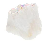 GALPADA Seven Color Titanium Coated Quartz Crystal Stones for Yoga and Meditation Natural Raw Druzy Chakra Gemstones Palm Polished Zen Balancing Minerals for Office Decor and Educational