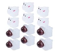 GALPADA Sheep Figurines with Fine Workmanship Lightweight Glow the Dark 20pcs Resin Miniature Sheep Decor for Doll House Landscape Decoration