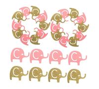 GALPADA Shower Elephant Confetti Table Scatter Decorations Gold Cartoon Animal Party Decor for Birthday Baptism Anniversary Celebration with Bright Colors and Photo Props