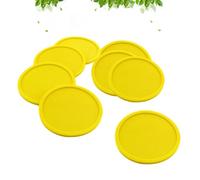 GALPADA Silicone Drink Coasters Set Thick round Cup Mats 8pcs with Non-slip and Heat Resistant Features Simple Eye-catching Design Yellow Placemats for Household Daily Use