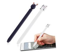 GALPADA Silicone Stylus Protector Sleeve for 2nd Generation Digital Pencil Cartoon Silicone Stylus Cover Case for Artists and Students White Cow Deer Design