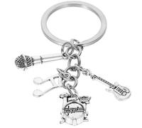 GALPADA Silver Alloy Bass Guitar Pendant Keychain with Music Note Design, Easy to Carry and Store, for Decorating Your Car Keys Or Purse with Unique Music Symbol Style