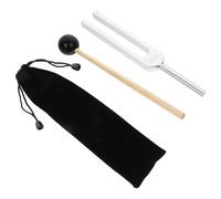 GALPADA Silver Aluminium Alloy Tuning Fork Set with Wooden and Rubber Handles for Guitar Tuning and Ear Treatment, Creative Design for Sound Healing and Chakra Therapy