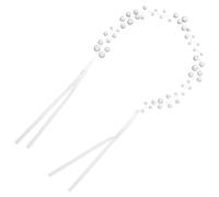 GALPADA Silver Pearl Hair Vine Bridal Headpiece with High-gloss Pearls and Copper Wire Twist, Single-layer Wedding Hairband for Brides and Flower Girl Hair Accessory