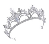GALPADA Silver Rhinestone Bridal Tiara Headband Crown Hair Accessory for Women, Zinc Alloy with Classic Princess Style, Wedding and Party Wear