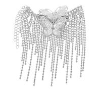 GALPADA Silver Rhinestone Butterfly with Dynamic Movement Wine Bottle Charm 2pcs and Non-slip Attachment, Decorative Pendant for Dining Table Display and Entertaining Table Decor