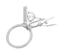 GALPADA Silver Zinc Alloy Engineer Key Chain Triangular Ruler Compass Pendant Delicate Novelty Design Not Easy to Deform Sturdy Accessory for Bag Thank You