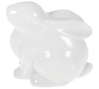 GALPADA Simple Ceramic Ornament White for Home Décor Charming Bunny Figurine Cute Decorative Home Ornament Sculpture for Wine Cabinet and Living Room Decoration