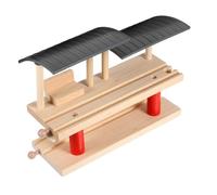 GALPADA Simulation Train Platform Model Pretend Train Station Platform Toy for Boys and Girls - Double-Deck Wooden Station Building Playset for Living Rooms and Playrooms Weather-Resistant