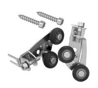 GALPADA Sliding Door Roller Wheels and Antisway Stability for Wardrobe with Adjustable Fork Design Nickel Plated Iron and Nylon Material for Bedroom Wardrobes and Office Sliding Doors