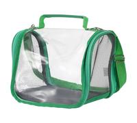 GALPADA Small Bird Cage Travel Carrier for Budgie and Parakeet - Portable Green Travel Case with Ventilation Mesh for Outdoor Use and Pet Bird Transport