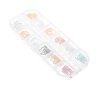 GALPADA Small Metal Chains Nail Art Decoration Kit 12 Styles Mini Diy Keychain Charms Assorted for Women Nail Stickers and Bag Charm Accessories