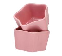 GALPADA Small Pet Feeding Bowls Smooth and Not Easily Overturned Ceramic Star Shaped 2pcs Food Dish for Small Animals in Cage for Hamsters and Guinea Pigs