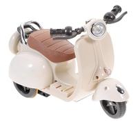 GALPADA Small Pet Hamster Motorcycle with 360° Rotating Swing and Musical Light, Plastic Hamster Ladder Plaything for Cage Decoration, Beige Without Batteries