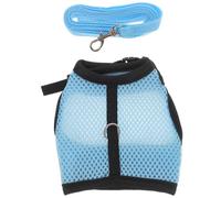 GALPADA Small Pet Leash Guinea Pig Pulling Strap Hamster Outdoor Traction Rope Adorable Blue Mesh Cloth Harness Prevents Pulling and Choking Keeps Warm Indoor Use