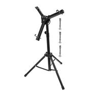 GALPADA Snare Drum Stand and Rivet Technology Connection Adjustable Height with Enhanced Bearing Capacity Alloy 12-inch Black Foldable Tripod Shelf for Indoor Drum Practice
