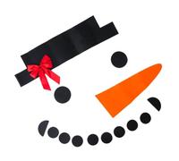 GALPADA Snowman Reusable 16 Pieces Non-Woven Cloth Sticker Set with Super Adhesive Double-Sided Tapes Christmas Wall Decals for Outdoor Locations and Living Room Decoration