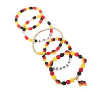 GALPADA Soccer Team Spirit Bracelets for Germany Fans, Stretch Adjustable Wristbands Made of Polymer Clay and Resin, Accessories for Soccer Events and Cheering Live