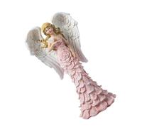 GALPADA Solar Powered Angel Shaped Garden Light Resin Sculpture Decorative Outdoor Lamp for Patio Balcony Landscaping Decor with Bright Color and Solar Charging
