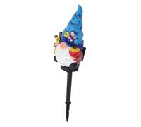 GALPADA Solar Resin Gnome Lawn Lamp with Automatic Sensor Solar-powered Outdoor Landscape Lighting Statue Decorative Garden Ornament Ground Stake Light for Pathways and Lawns
