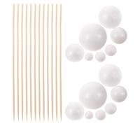 GALPADA Solar System Model Kit for Science Projects 2 Sets of 7 Sized Foam Balls and 5 Bamboo Sticks, Simple Assembly and Hands-on Learning Educational Craft Material