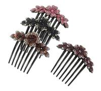 GALPADA Sparkly Rhinestone Hair Combs with Glitter Design for Brides and Ladies 4pcs Add a Touch of Glamour Plastic Side Combs Suitable for Engagement and Anniversary Occasions