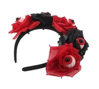 GALPADA Spooky Lightweight Fabric Material for Women Headband Halloween Featuring Realistic Bloody Eyeball and Rose Design Reusable for Halloween Party or Ghost House Decoration for
