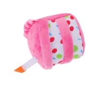 GALPADA Squeaky Dog Birthday Cake Plush Chewing Sturdy Cartoon Cake Shape Stress Reliever Portable Pet for Camping and Yard Play
