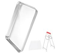 GALPADA Stainless Steel Baking Sheet Rectangular Pan for Steaming Rice Noodle Rolls and Cooling Jelly Large 10.4 Inch X 8.1 Inch for Home Cooking and Entertaining Random Color