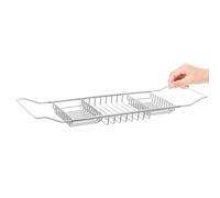 GALPADA Stainless Steel Bath Rack Adjustable over Tub Tray with Non-Slip Feature for Shower Use and Phone Holder Silver